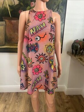 Collusion print sleeveless mini dress